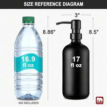 GMISUN Black Soap Dispenser, 1 Pack Matte Black Bathroom Hand Soap Dispensers, 17 Fl Oz Dish Soap Dispenser For Kitchen With Rustproof Stainless Steel Pump, Modern Liquid Dishwashing Dispensers Bottle - 黑瓶+黑泵 - 查看 3