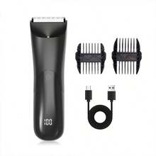 500mAh Battery Powered Electric Grooming Kit For Men - Includes Body Hair Trimmer, Electric Shaver, And Ceramic Blade Intimate Area Trimmer - Black - View 13