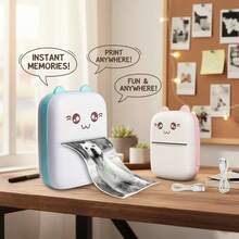 Mini Photo Printer, Thermal Label Printer, Portable Wireless Photo Printer With USB Charging, Compact And Cute Pocket Design