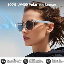 VUB 2026 Wireless Smart Glasses, Auto-Dimming Lenses, Touch Operation, Built-In Microphone, HD Audio, Wireless Connection, Rechargeable Battery, Suitable For Office, Outdoor, Sports, Driving, Music Playback, Hands-Free Calling - Ideal Holiday Gift! - 黑色 - 查看 2