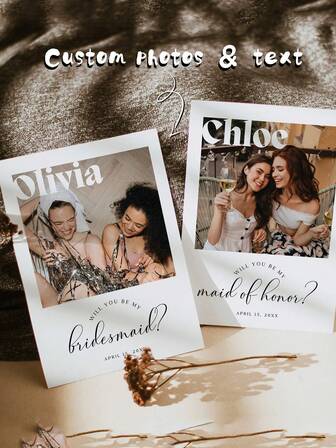 1 st - anpassade brudtärneinbjudningskort, personligt parfoto, personliga brudtärnefrierikort, brudtärnefotofrierikort. Vill du vara mitt brudtärnekort? Bröllopsinbjudningar, bröllopsartiklar, bröllopsdekorationer, brudtärnefestkort. De mest favoritpresenterna till bröllop, festivaler, fars dag och examenssäsong att ge till familj, systrar, bästa vänner och bekanta.