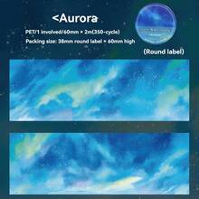 Conjunto Etori Life Night Island Starry Sky (1 unidade) - Fita adesiva para diário com estampa de céu estrelado, fogos de artifício e degradê em tons de azul e roxo, ideal para decorar cadernos, laptops, capas de celular, álbuns de fotos e projetos de scrapbooking. - Multicolorido - Ver 14