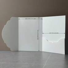 10 Pieces Of Tri-Fold Wedding Invitation Cards, Envelopes With Petal-Edged Designs, (Excluding The Cards) Invitation Slips, Featuring A Simple And Elegant Aesthetic, Pocket-Style Invitations. 5x7 Inch DIY-Designable Invitations. Festival Supplies, Birthday Supplies. Wedding, Invitations, Envelopes. - Multicolor - View 12