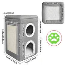 Cat House Foldable Storage Cat Cage Pet Cat Scratching Board Three-Dimensional - 64*40*40cm - View 9