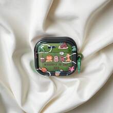 动漫卡通椰树动物园图案保护套，兼容 Pro 2/3、3无线蓝牙4/3，柔软耳机套 - 綠色 - 查看 4