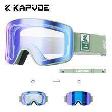 KAPVOE 变色滑雪镜，冬季户外运动翻盖式滑雪镜，雪地摩托/单板滑雪镜，防雾滑冰眼镜，男女通用，UV400 防紫外线，磁吸式雪上运动装备，滑雪配件 - 彩色 - 查看 13