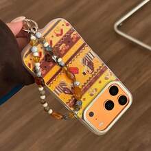GUCADI Floating White Glaze Beige Stitching Dog + Amber Bead Rope Compatible With IPhone 17 Pro Max Phone Case, 16 Embossed Glitter, 13 Fair Island Puppy, 15 Electroplated, 11 Chain Hard Shell, Cute Personalized Retro Geometric Cartoon Niche Luxury Ins Style - Floating White - View 9
