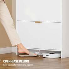 HEXCELEN Shoe Cabinet With 3 Doors, Shoe Rack, Narrow Shoe Cabinet, Adjustable, Shoe Storage, 18-24 Pairs, Large Capacity For Entryway, Hallway, Wardrobe, 24 X 76 X 138 Cm, White - 白色 - 查看 7