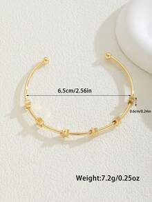 1 Peça Pulseira Elegante e da Moda em Aço Inoxidável Dourado, Pulseira Infantil, Pulseira Decorativa para Festa, Acessório de Presente, para Família e Amigos - Dourado - Visão 9