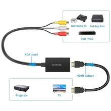 RCA To HDM-I Converter, Composite To HDM-I Adapter Support 1080P PAL/NTSC Compatible With PS One, PS2, PS3, STB, Xbo-X, VHS, VCR, Blue-Ray DVD Players - Black - View 8