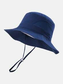 儿童渔夫帽，夏季透气遮阳帽，适合6个月至3岁儿童，可调节下巴带，宽檐沙滩帽 - 1PC - 查看 15