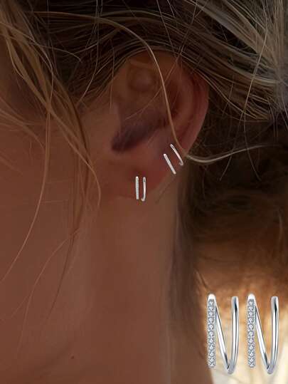 These S925 Sterling Silver Earrings Are Stylish, Lightweight, And Luxurious, Set With Zirconia Stones. They Are Suitable For Women To Wear On Occasions Such As Weddings, Engagements, Anniversaries, And Parties, And Are Also An Ideal Gift For Valentine's Day, Mother's Day, Or For Mothers.