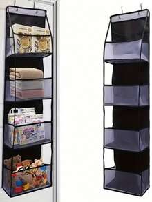 1pc Multi-Functional Over-The-Door Storage Hanging Bag - Perfect For Organizing Hats, Socks, Towels And Miscellaneous Items, Suitable For Bedroom, Bathroom And Various Rooms, An Ideal Gift For Valentine's Day And Christmas - Black - View 7