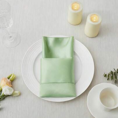 20 Pieces Satin Napkins Cloth 30*30cm/11.8*11.8inch Breakfast Table Settings At Home Wedding Receptions Whiskey Tasting Parties Luxury Dining Floral Arrangement Workshops Displays Seminars Tea Breaks Birthday Feasts Community Festivals Food Stall