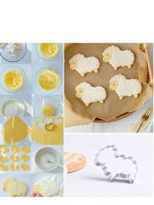 2/4-Piece Set Sheep Cookie Molds For Easter, Stainless Steel Baking Tools, Cookie Cutting Cake Molds, Toast Molds, Fruit Molds - Silver - View 4