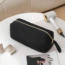 1件格子绗缝图案吹风机收纳袋，多功能卷发棒和吹风机收纳袋，吹风机配件袋，便携式旅行化妆刷口红护肤品收纳袋，化妆品收纳袋，便捷收纳袋，情人节礼物，浴室收纳，护肤品收纳，适合居家使用 - 彩色 - 查看 14