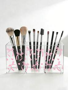 粉色蝴蝶结亚克力化妆刷收纳架，化妆刷整理盒，浴室梳妆台面收纳架，可放置化妆刷、铅笔、口红等，适用于厨房、卧室、客厅、浴室，是馈赠亲友的绝佳礼物，也可作为化妆包、化妆品收纳盒、洗漱包、桌面收纳盒使用。 - 彩色 - 查看 8