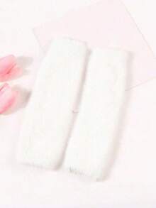 1 Pair Women's Soft Fuzzy Half Finger Gloves, Warm Arm Warmer Fingerless Mittens, Cute Long Sleeve Design For Autumn/Winter - Multicolor - View 5