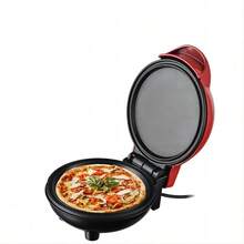 Pizza Maker Plus, parrilla eléctrica para interiores de 30 cm, plancha antiadherente para pizzas, quesadillas, tortillas, nachos y más, plancha eléctrica de 30 cm para comidas y refrigerios deliciosos, color plateado - Rojo - Ver 1
