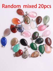 5颗/10颗/20颗/50颗水滴形天然石吊坠散珠泪滴形饰品，适用于DIY项链耳环首饰配件制作 - 水滴吊墜 - 查看 8