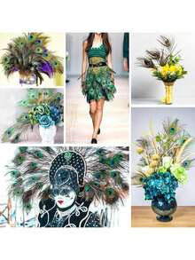 10pcs Faux Peacock Feather Decor Accessories, Suitable For Home Decor Or Flower Arrangement - Multicolor - View 7