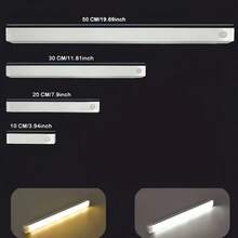 10cm/20cm/30cm/50cm - Rechargeable USB Sensor LED Light, Suitable For Cabinets, Kitchen, Hallway, Outdoor, Wardrobe, Stairs And Closet, Easy To Install, No Drilling Required, Suitable For Closet Lighting - Cabinet Light Strip - View 7