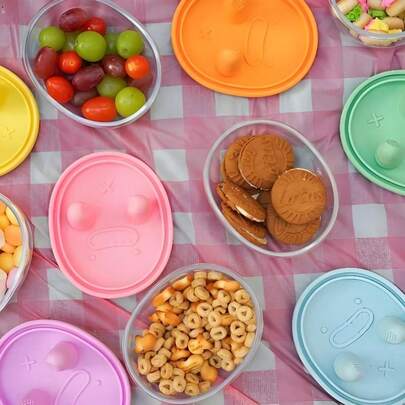 No-Mess Snack Box, Reusable With A Flip-Top Design For Storing Snacks - Freezer- Food Storage Container, Perfect For Meals On The Go, Camping, Office, And Lunch - Space-Saving Stacking Design, Ideal For Candies, Salad Dressings, Ketchup