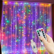 Remote Control Curtain Lights, Holiday Wreath Fairy Lights, 8 Function Camping Decor Lights, Valentine's Day Decor, Romantic Pink Atmosphere Wedding Party Lights, 4 Light Color Options, Holiday Lighting Decor, Birthday Party Decor Lights, Date Night & Family Dinner Lights, Bedroom Curtain Lights, Christmas & Halloween Decor Lights