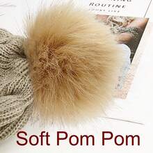 1set Women's Knitted Brimless Winter Ski Hat With Earmuffs And Fluffy Ball Gloves - Multicolor - View 7