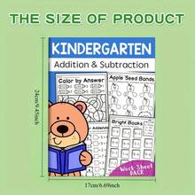 32 Pages 0-10 Addition And Subtraction Math Practice, Pre-School Education, 1st Grade Elementary Students, Kindergarten Workbook Mental Arithmetic Exercise Book With Illustrated Problems And Calculations - Multicolor - View 7