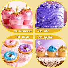 Edible Glitter- 6 Colors Luster Dust Edible For Cakes, Glitter Shimmer Powder For Cake Decorations, Cookies, Chocolates, Strawberries, Baking, Fondant - Vegan, - Multicolor - View 4