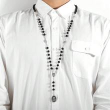 Rosary Beads Catholic For Women Handmade Wooden Catholic Rosay With Jes 1us Christ Crucifix Cross Real Healing Wooden Rosary Beads Yoga Meditation Prayer Bead Necklace - màu tối - Xem 5