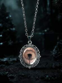 suteyi 2pcs Handmade Dandelion Pendant Necklaces, Made Of Glass And Alloy, With Romantic Dark Style, Suitable As Holiday Gifts - Silver - View 6