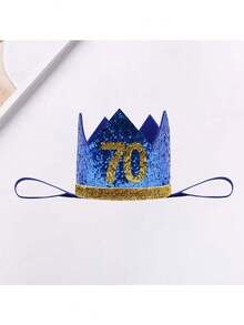 Birthday Party Crown Hats, Blue 20th Adult Graduation Ceremony Hat, 30/40/50/60/70 Years Old Birthday Celebration Party Crown Hats, Retirement Party Crown Birthday Hats, Birthday Party Hats - Blue - View 10