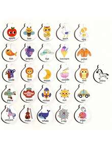 瓢虫字母配对游戏 - 儿童益智拼图玩具，包含单词配对卡片和认知学习棋盘游戏。旨在培养儿童大脑潜能和早期学习能力，是完美的节日礼物。 - 彩色 - 查看 6