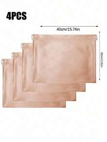 缎面抽绳防尘袋，适用于珠宝首饰及配饰；丝绸抽绳旅行收纳袋；便携式抽绳封口袋，适用于衣物鞋履；大容量手提包防尘袋；自封抽绳收纳袋；旅行配件收纳整理便携式防尘袋 - 香檳色 - 查看 28