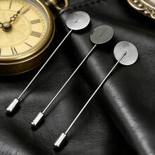 10 件套 DIY 手工饰品材料：胸针、围巾、领饰（女士单针毛衣别针）、圆形底座、空心底座配件 - 一字針 - 查看 4