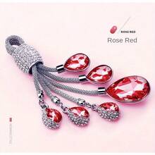 Car Keychain For Women, High-End Rhinestone Horseshoe Buckle, Suitable For BMW And Mercedes Keys, Luxury Artificial Diamond Key Strap - Hồng đỏ 1 - Xem 3