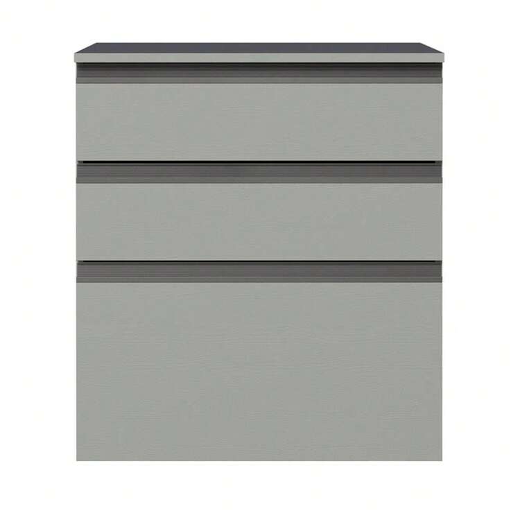 Gabinete Bajo Cocina Madesa Nice Suspendida con 3 Cajones 01 - Gris - Añade 4