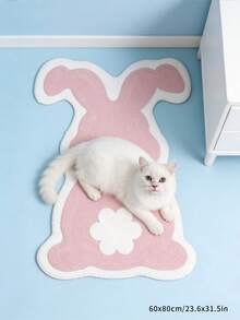 1pc Plush Cartoon Cat Jumping Shaped Bathroom Mat, Bathroom Rug, Bath Mat, Door Mat, Small Rug, Carpet, Mat, Home Decor, Area Rug, Outdoor Mat, Home Decor, Area Carpet, Bedroom Carpet, Washable Rug - Multicolor - View 4