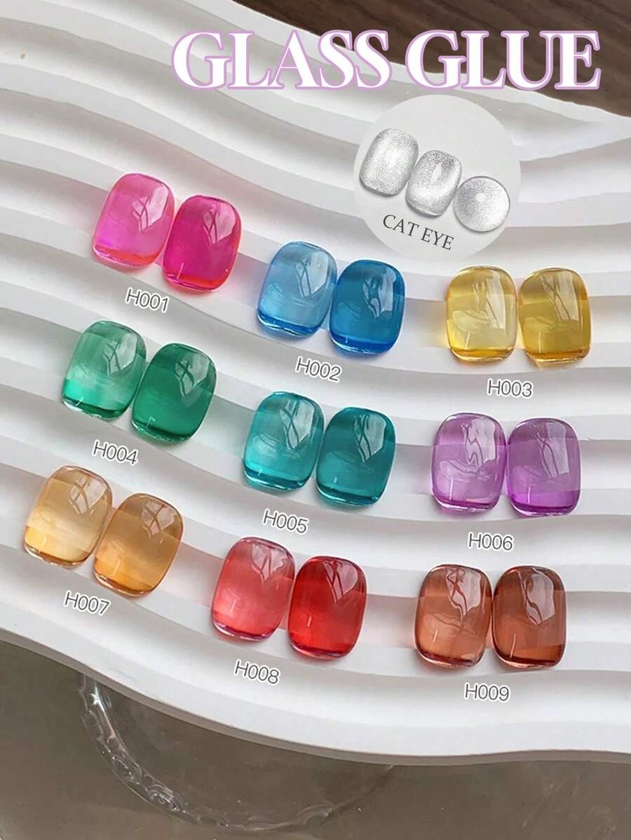 Miss Leia 15ml Spring/Summer Nail Ice Dopamine Rainbow Glaze Glass Bead Gel Nail Polish New Whitening Jelly Candy Soda Nail Polish Can Be Overlaid Crystal Cat's Eye Popular Color Gel Varnish Beginner Nail Art UV LED Curing Soakable Semi-Permanent Suitable For Beauty Salon Nail Salon Set DIY Home Holiday Women's Gift Nail Art - 彩色 - 查看 1