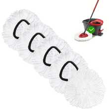 Available In Packs Of 5 Or 10, Microfiber Replacement Heads For Spin Mops - 360 - Degree Cleaning Triangular Mop Heads. Suitable For Spin Mop Systems, Enhancing Floor Cleaning Efficiency. - trắng - Xem 3