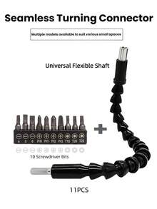 1pc Universal Flexible Drill Extension Shaft, Electric Screwdriver Drill Adapter: 360° Multi-Angle Connection Rod, Suitable For Precise Drilling In Narrow Spaces, Compatible With Any Drill Bit - No External Power Required, Essential Tool For Home Decor And Construction Renovation. (Random Style Shipped)