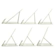 Book Stand Metal Desk Book Holder, Book Holders For Reading Hands Free, Adjustable Cookbook Documents Holder, Portable Bookstand For Music Books, Textbook, Recipe, Tablet, Ipad (Milky White) - MilkyWhite - View 5