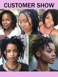 非洲扭辫假发，弹性好，预先蓬松，预先拉伸，适合柔软的脏辫接发，自然黑 - Natural Black - 查看 6