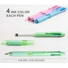 4 Color Ballpoint Pens 0.7 Mm Fine Point 4 Colors In One Multi Color Pen For Journaling Planner Note Taking Organizing 4 Pack - Pastel 4 Pack - View 2