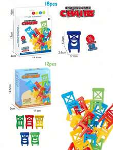 18件套叠叠乐游戏，儿童益智玩具，桌面游戏凳，亲子互动玩具。适合家庭休闲时光/圣诞节/圣诞游戏，儿童玩具，游戏，圣诞节，儿童玩具，STEM玩具，家庭游戏，游戏玩家礼物，游戏，圣诞游戏，儿童玩具，游戏，圣诞游戏，儿童玩具 - 彩色 - 查看 2