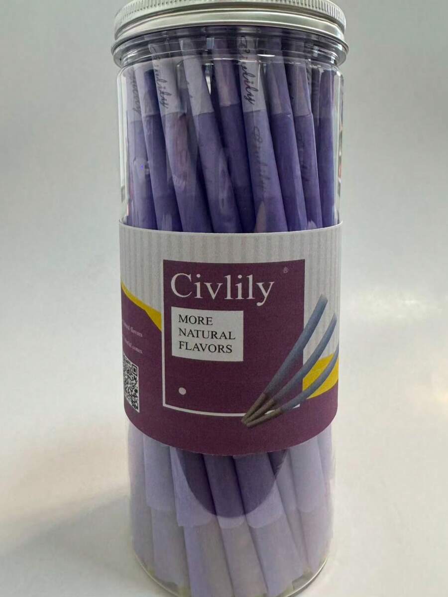 200pcs/Can Premium Large Pre-Formed Cone Shapes (Cones), Individually Packaged As Disposable Tubular Products (Uncoated), Available In Multiple Colors, Slow Burning, Easy To Roll, Suitable For Christmas, Parties And Home Use - Holiday Color Design, Holiday Supplies | Holiday Design | Easy To Roll Cones - Purple - View 1