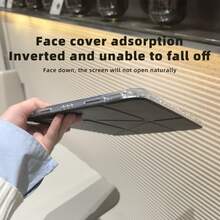 这款适用于 iPad 10 代的保护壳，采用高透明亚克力背板，带有笔槽，可自由 DIY 设计。它具有 Y 型多折叠多角度支架、磁吸式自动休眠/唤醒/智能省电折叠保护盖以及笔槽设计。 - 黑色 - 查看 6