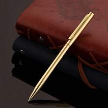 1-6Pcs Silver Gold Gun Black Rose Gold Metal Slim Ballpoint Pens Bulk Retractable Metallic Black Ink 1 Mm Medium Point Smooth Writing Pens For Wedding Business Hotel Office Supplies Students Teachers Men Women Present,Back To School - Multicolor - View 5